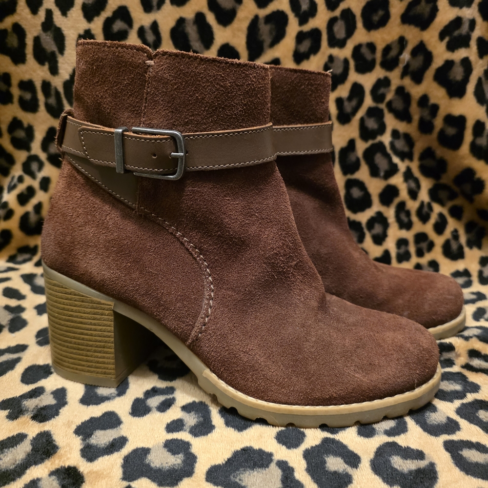 Clarks Clarkwell Hall British Tan Suede Women’s Leather Boots Size 9 - 61476872